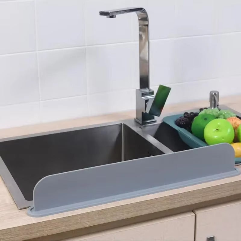 Reusable Silicone Sink Splash Guard – 14 Inch Splashproof Countertop Water Barrier With suction (Random Color)
