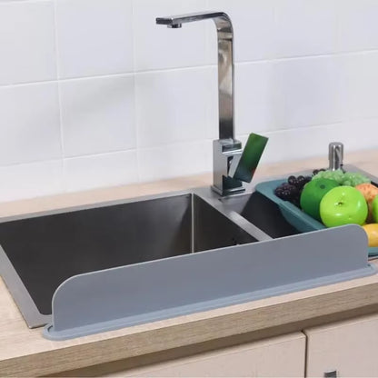 Reusable Silicone Sink Splash Guard – 14 Inch Splashproof Countertop Water Barrier With suction (Random Color)