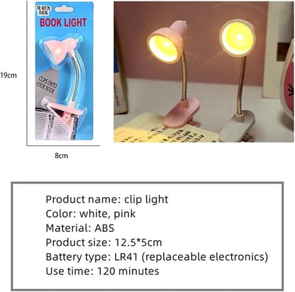 Mini Book Light with Clip – Portable LED Reading Lamp, Travel Bedroom Night Light with Eye Protection (Random Color)