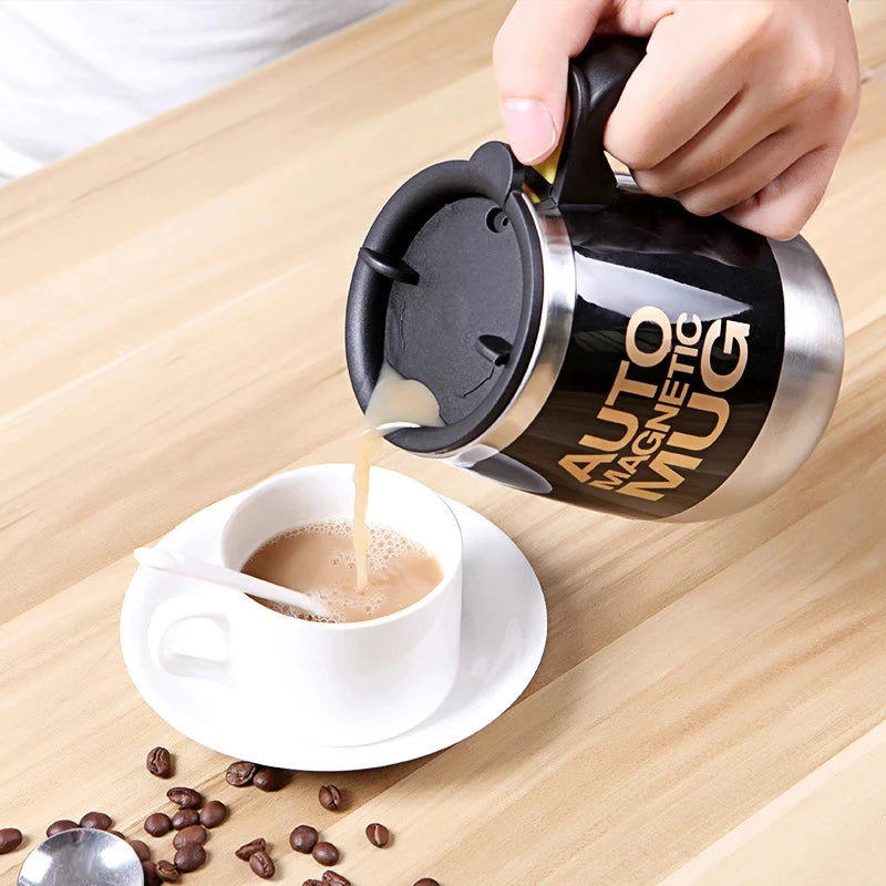 Auto Magnetic Mug 400ml Coffee Milk Mix Cups 304 Stainless Steel ( Battery Operated ) (random Color