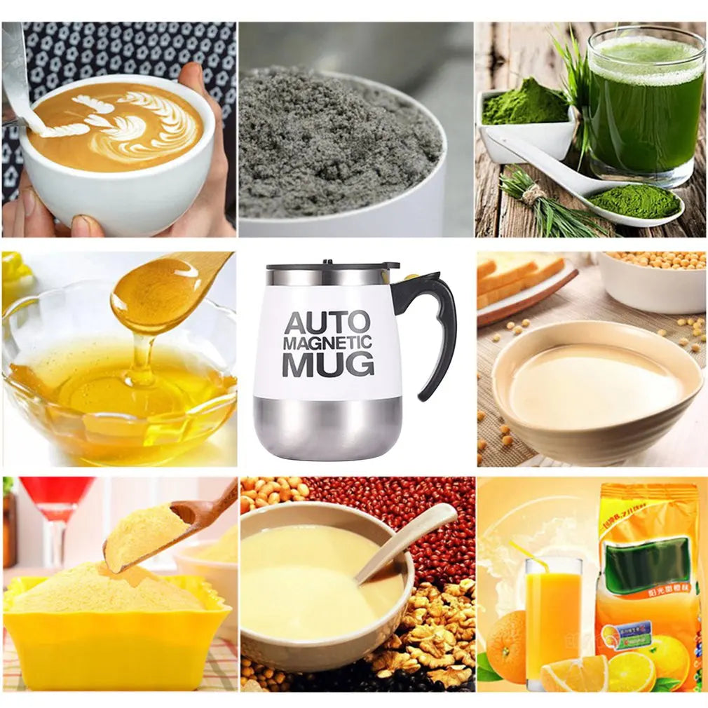 Auto Magnetic Mug 400ml Coffee Milk Mix Cups 304 Stainless Steel ( Battery Operated ) (random Color